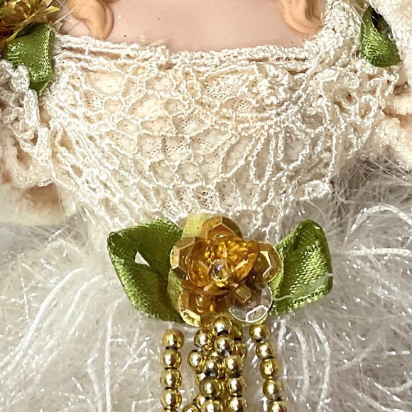 Vintage Victorian Angel Ornament Set of 7 – Feather Skirt Ladies Christmas Decor - Picture 11 of 16